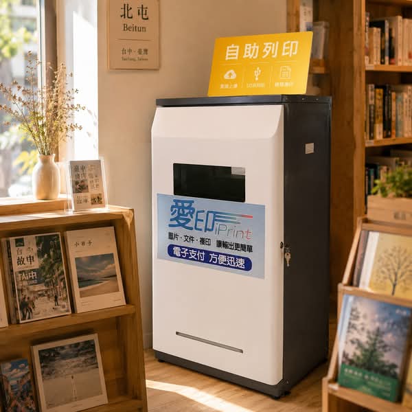 北屯在地空間裡的愛印自助列印設備